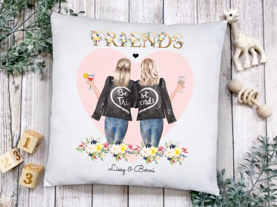 FRIENDS 2 Beste Freundinnen Geburtstagsgeschenk Kissen - Personalisiertes Kissen online bestellen