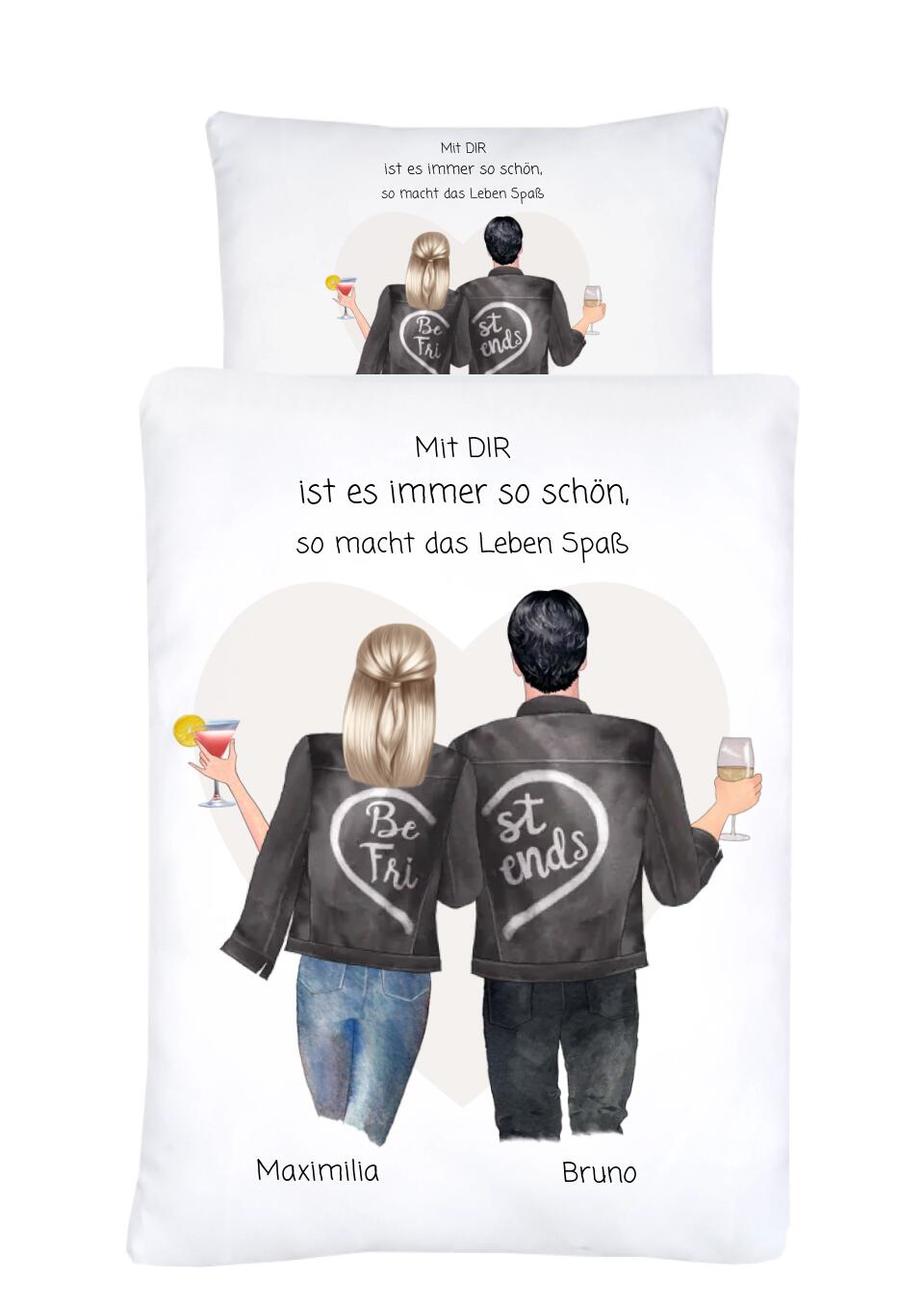 Beste Freunde Geschenk Idee Personalisierte Bettwäsche Paar - Motiv – BesteFreundeGeschenke