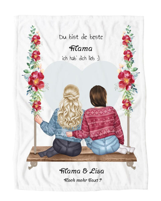 Kuscheldecke personalisiert für Mama – Geschenkidee Muttertag, Geburtstag, Weihnachten