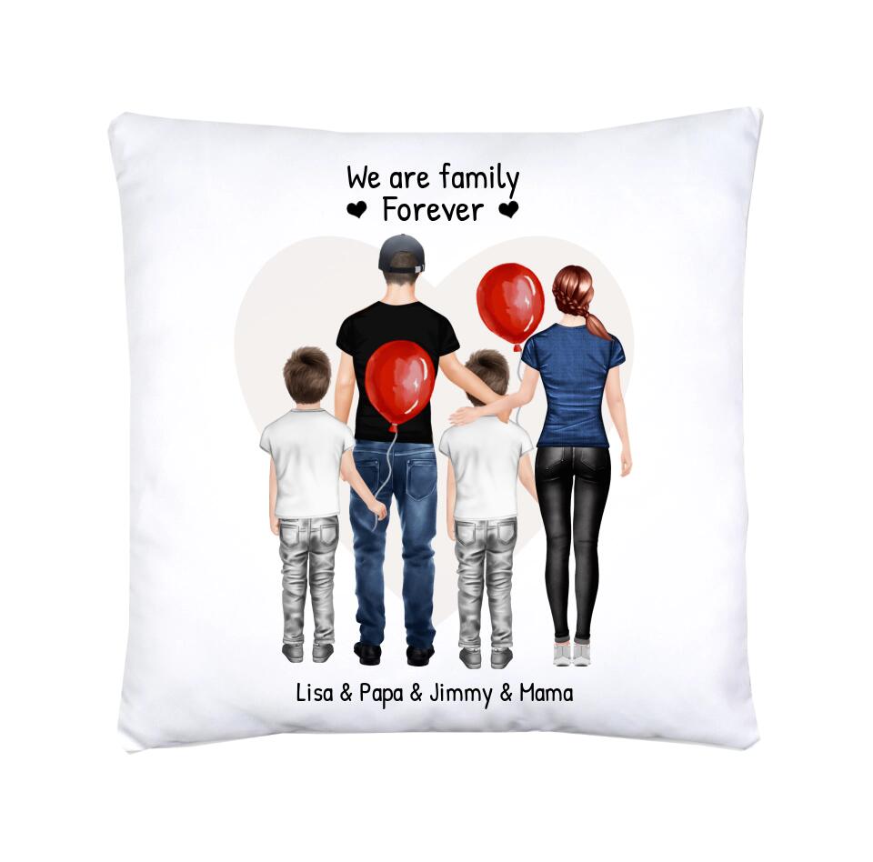 Personalisiertes Geschenk Bettwäsche, Bettbezug Familie, Mama, Papa, 2 Kinder