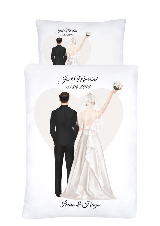 Personalisiertes Geschenk Hochzeit Brautpaar Hochzeitsgeschenk Bettwäsche