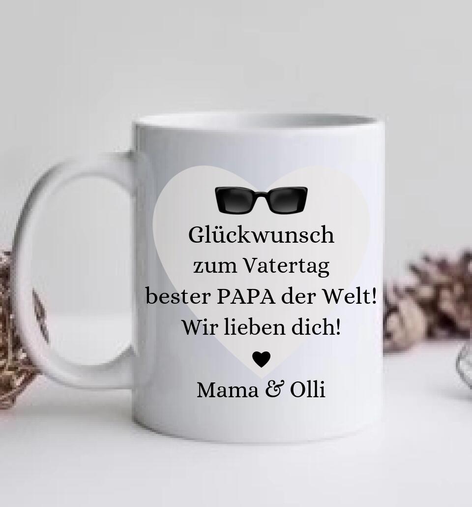 Personalisierte Kaffeetasse Vatertag, Geburtstagsgeschenke Tasse Papa