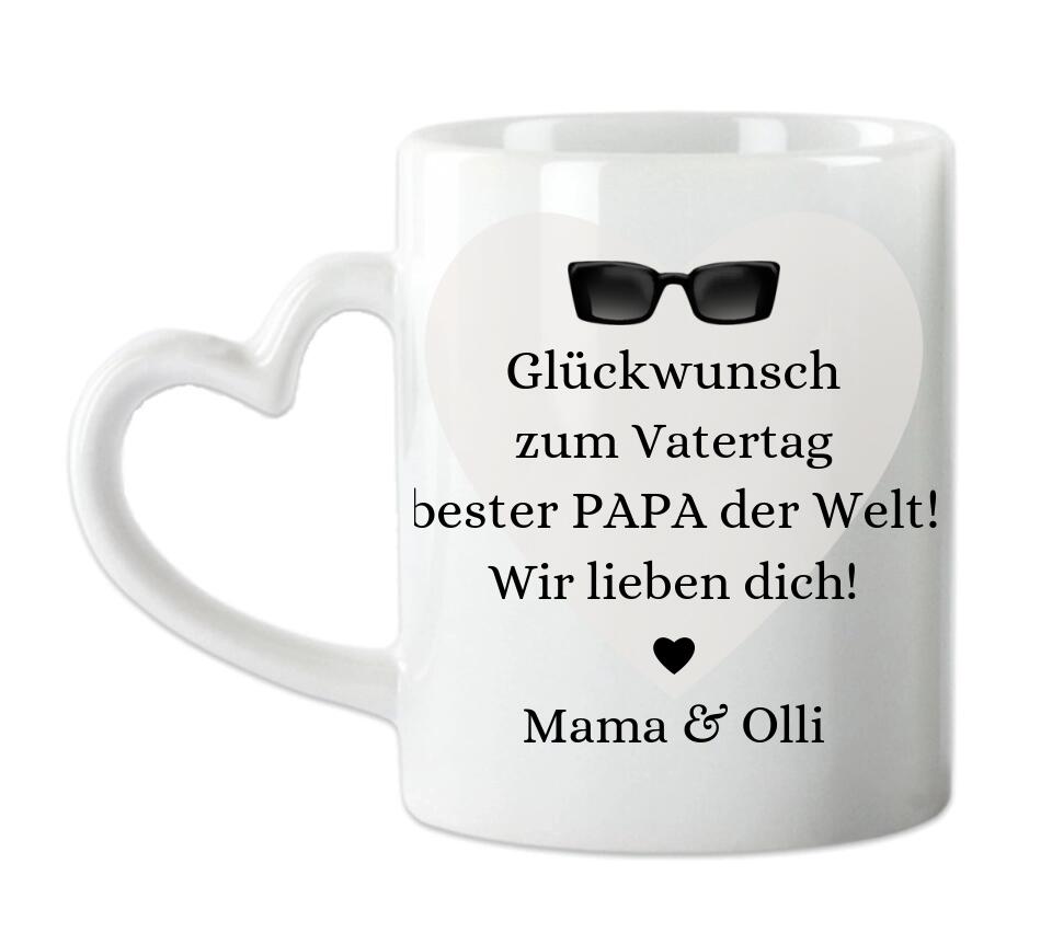 Personalisierte Kaffeetasse Vatertag, Geburtstagsgeschenke Tasse Papa