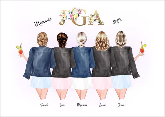 JGA - Brautjungfer & Trauzeugin Poster Geschenk  - Bild Geschenk Junggesellinnenabschied
