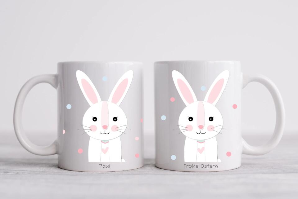Personalisierte Tasse Hase mit Namen, Ostergeschenk, Namenstasse, Tasse mit Name
