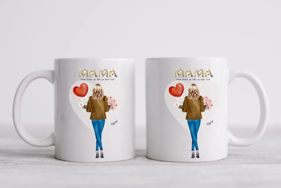 Personalisiertes Geschenk Muttertagsgeschenk - Personalisierte Tasse, Kaffeebecher