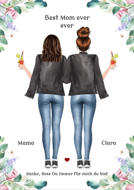 Personalisiertes Geschenk Poster Muttertagsgeschenk - Beste Mama der Welt - Geschenk Mutter - Geburtstagsgeschenk !!! Digitale Datei zum Selberdrucken - kein Poster !!! Digitale Datei zum Selberdrucken - kein Poster A4 A3 A2