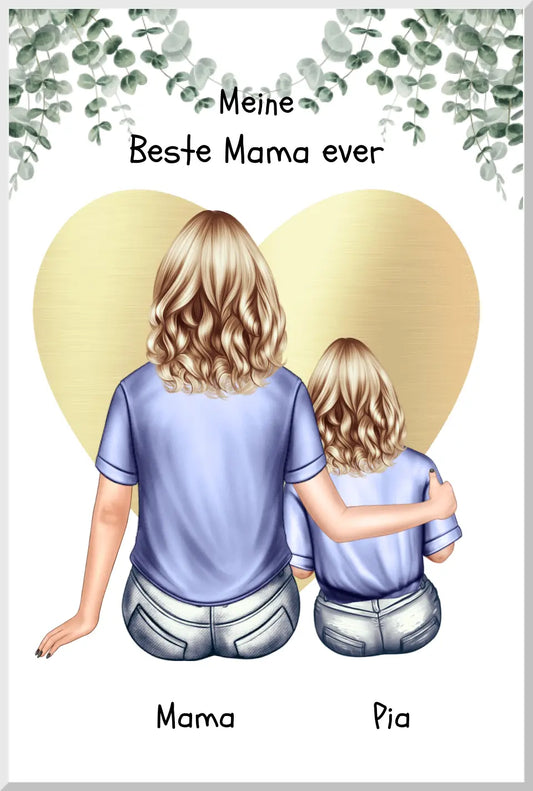 Personalisiertes Poster Geschenk Mama Tochter/Sohn - Muttertagsgeschenk - Geburtstagsgeschenk Leinwanddruck Leinwandbild