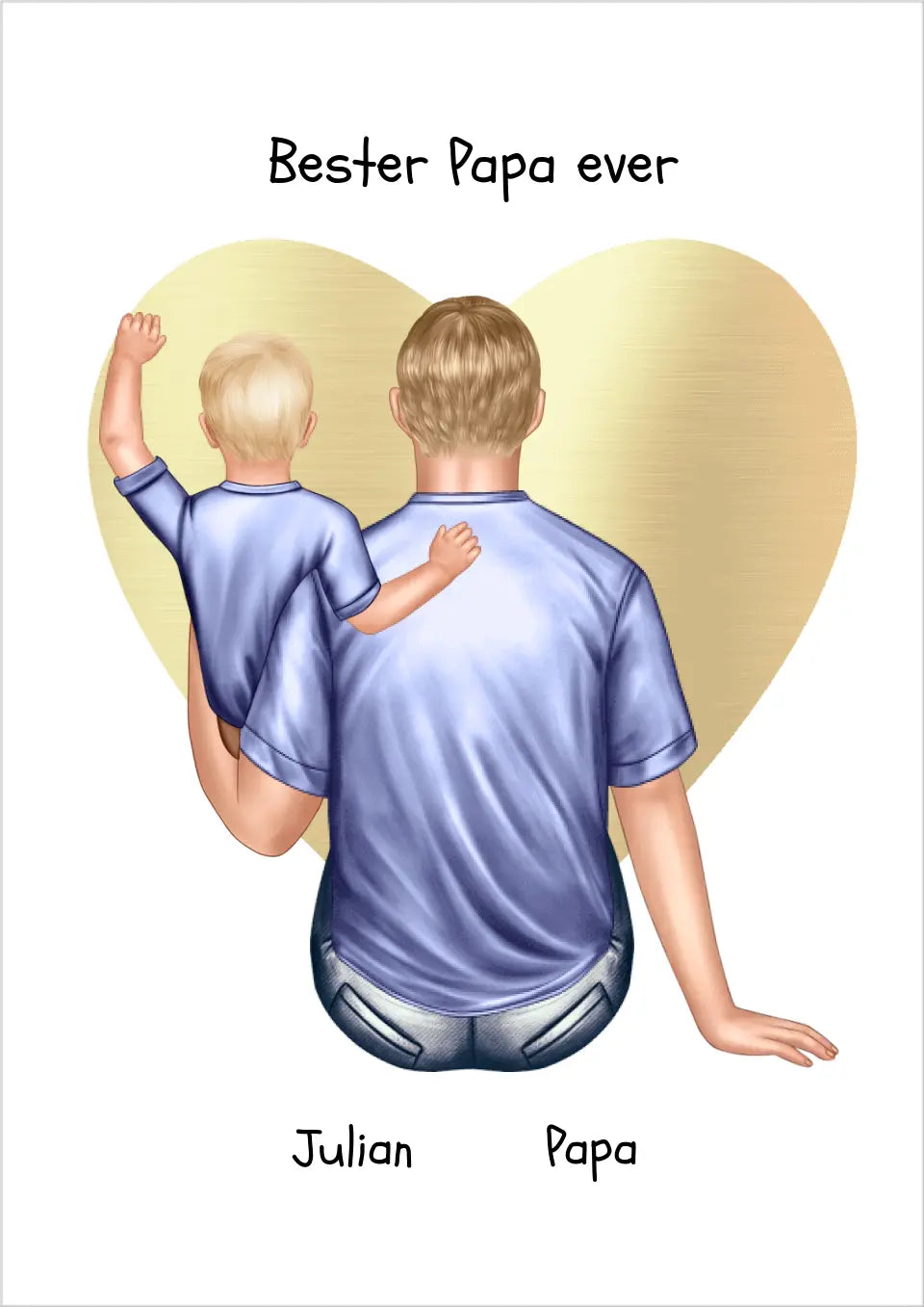 Personalisiertes Poster Geschenk Papa mit 1 Kind Baby Tochter/Sohn - Vatertagsgeschenk - Geburtstagsgeschenk