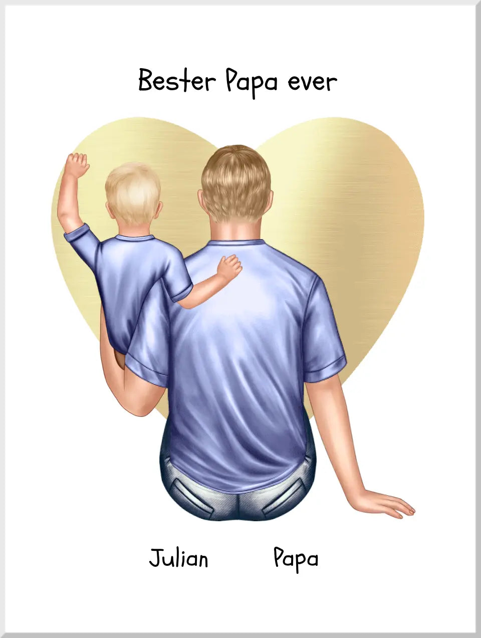 Personalisiertes Poster Geschenk Papa mit 1 Kind Baby Tochter/Sohn - Vatertagsgeschenk - Geburtstagsgeschenk
