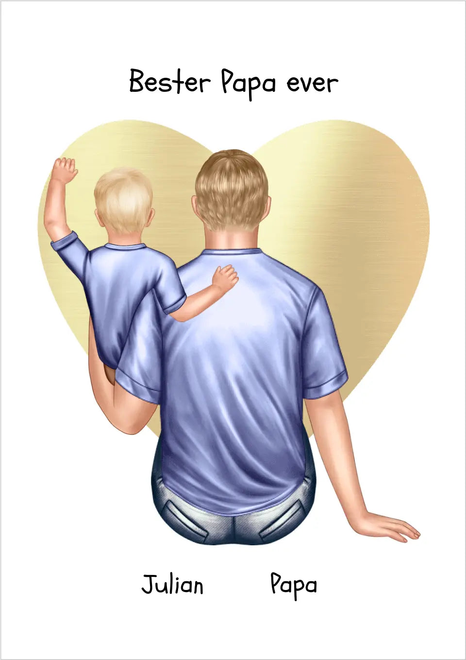 Personalisiertes Poster Geschenk Papa mit 1 Kind Baby Tochter/Sohn - Vatertagsgeschenk - Geburtstagsgeschenk