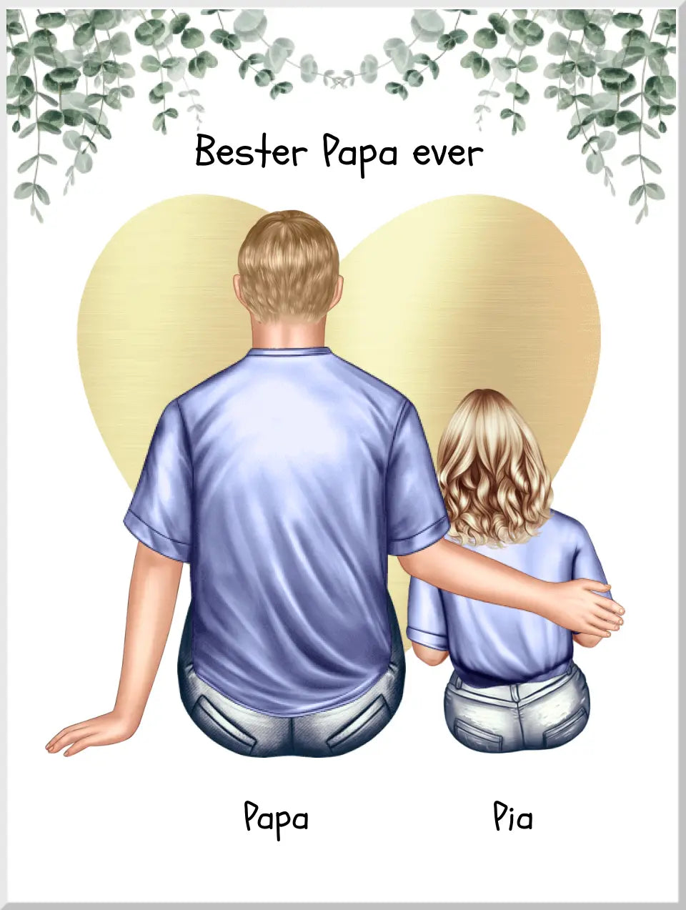 Personalisiertes Poster Geschenk Papa Tochter/Sohn - Vatertagsgeschenk - Geburtstagsgeschenk - Ostergeschenk Papa