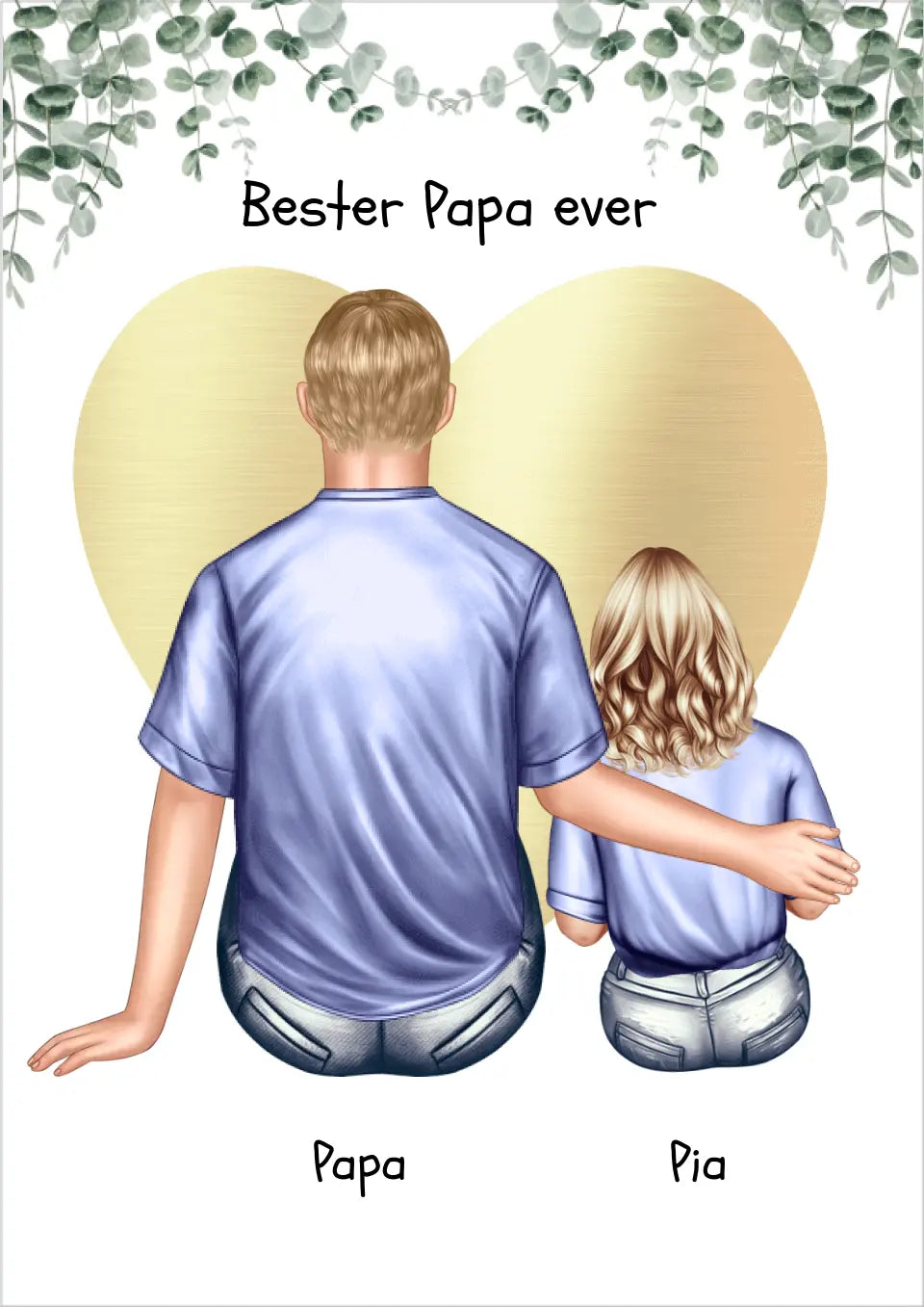 Personalisiertes Poster Geschenk Papa Tochter/Sohn - Vatertagsgeschenk - Geburtstagsgeschenk - Ostergeschenk Papa