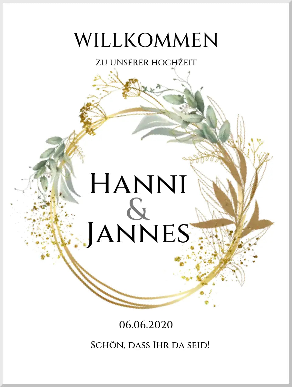 Willkommensposter Hochzeit | Willkommensschild Hochzeit personalisiert | Hochzeitsempfang Tafel
