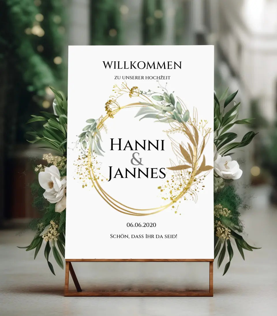Willkommensposter Hochzeit | Willkommensschild Hochzeit personalisiert | Hochzeitsempfang Tafel