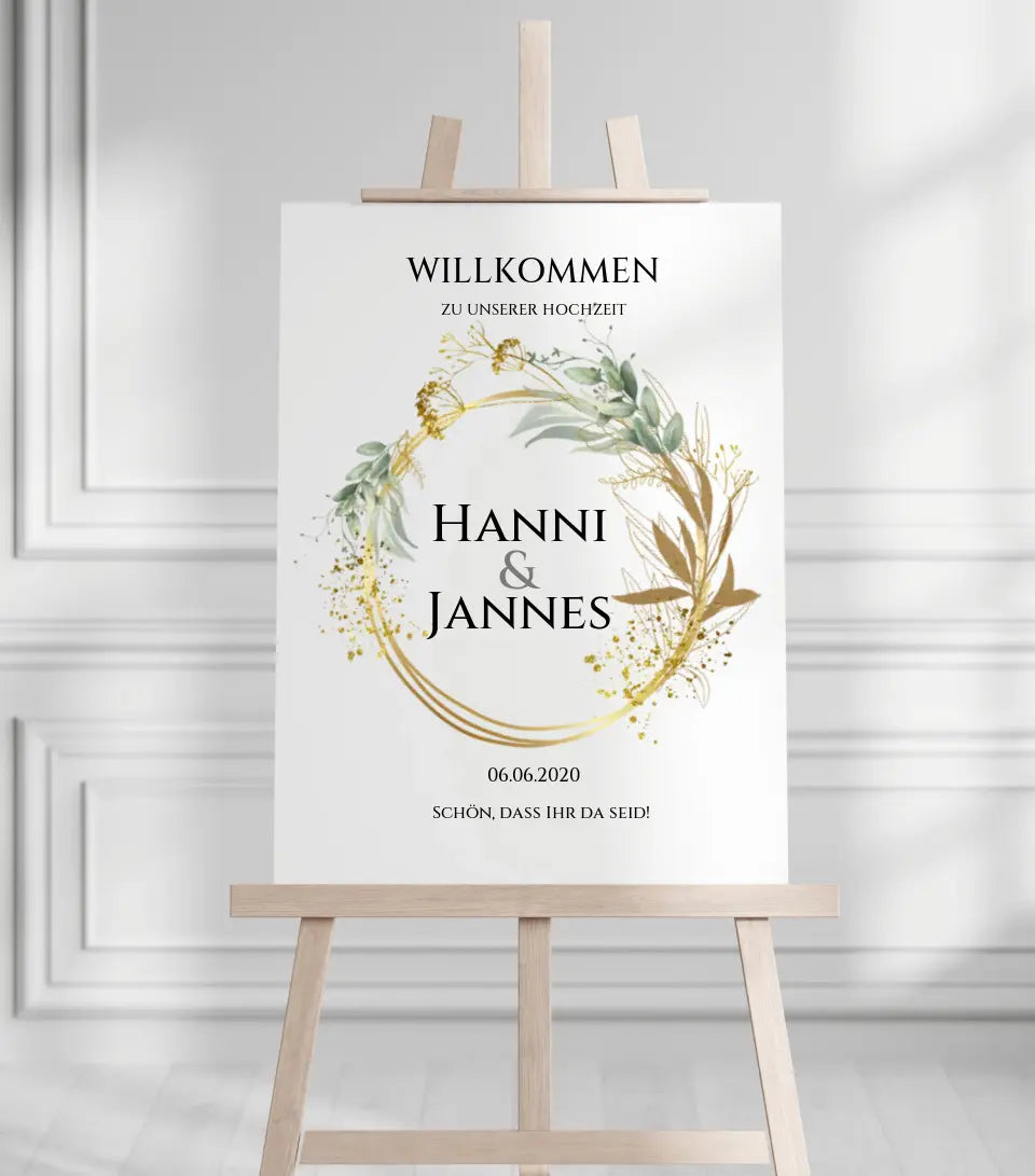 Willkommensposter Hochzeit | Willkommensschild Hochzeit personalisiert | Hochzeitsempfang Tafel