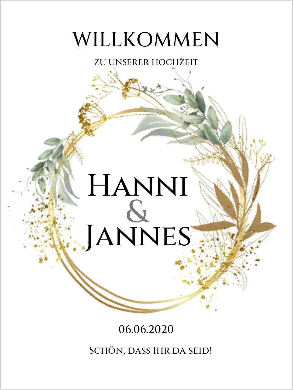 Willkommensposter Hochzeit | Willkommensschild Hochzeit personalisiert | Hochzeitsempfang Tafel