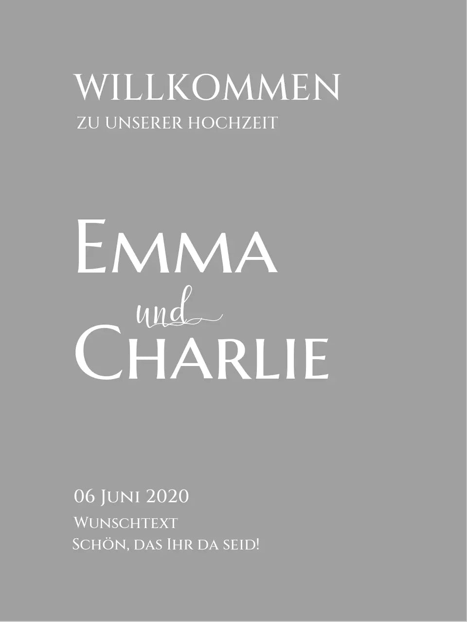 Willkommensposter Hochzeit | Willkommensschild Hochzeit personalisiert | Hochzeitsempfang Tafel