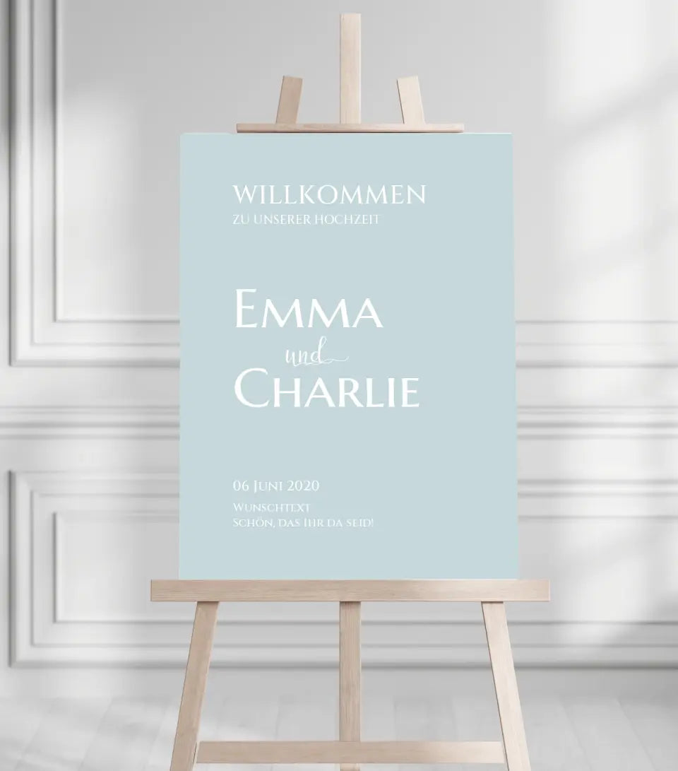 Willkommensposter Hochzeit | Willkommensschild Hochzeit personalisiert | Hochzeitsempfang Tafel