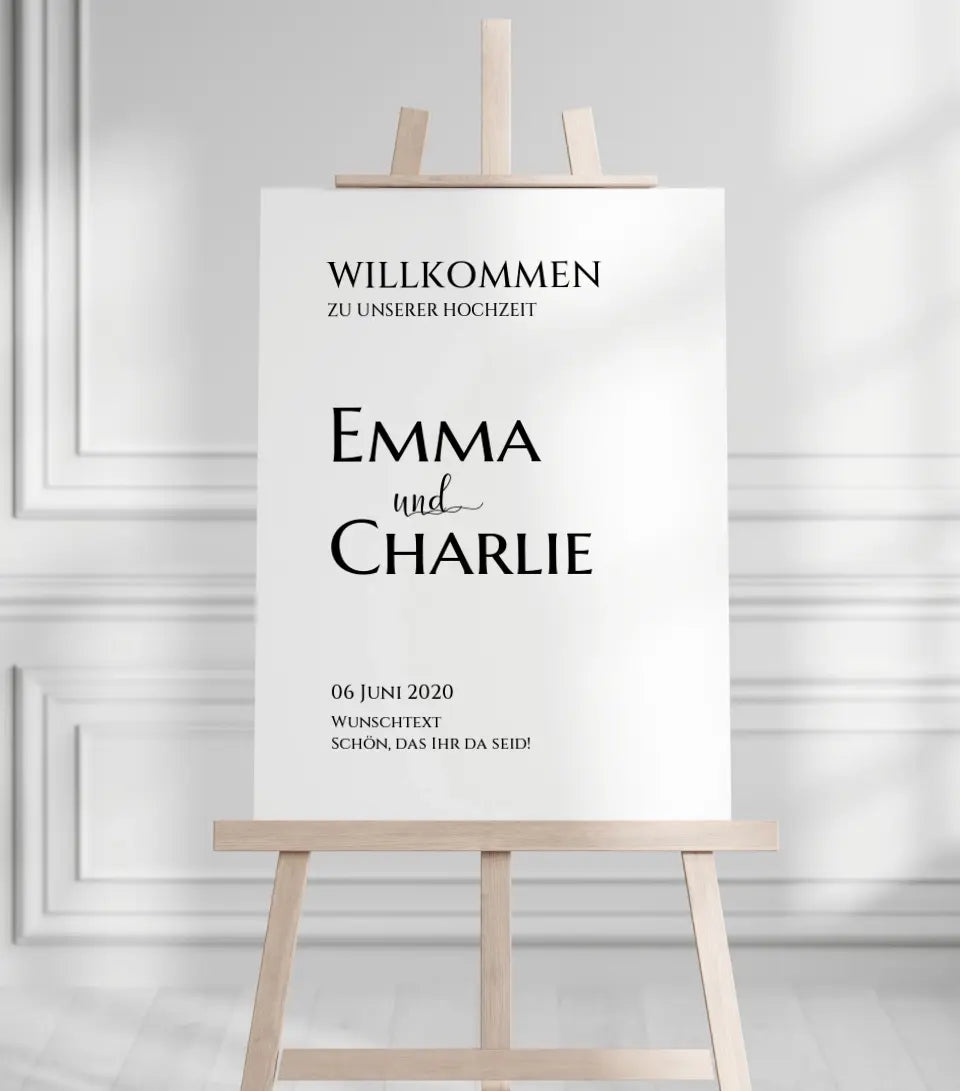 Willkommensposter Hochzeit | Willkommensschild Hochzeit personalisiert | Hochzeitsempfang Tafel