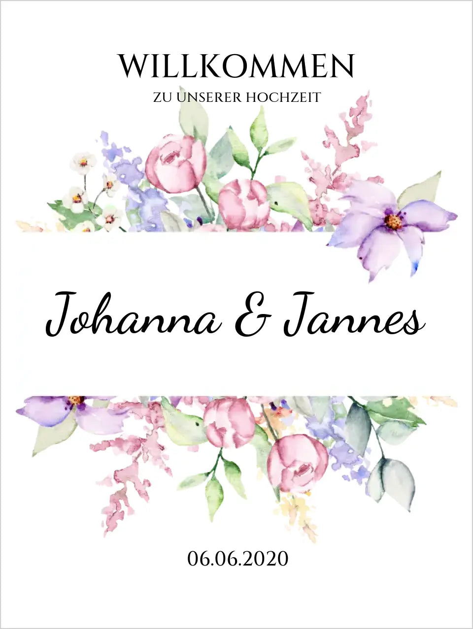 Willkommensposter Hochzeit | Willkommensschild Hochzeit personalisiert | Hochzeitsempfang Tafel