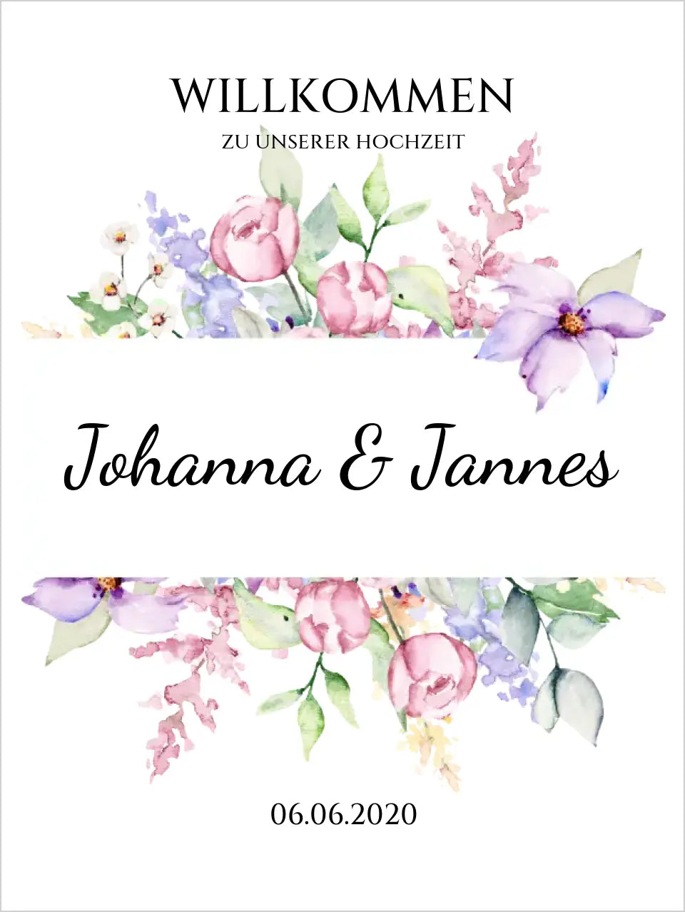 Willkommensposter Hochzeit | Willkommensschild Hochzeit personalisiert | Hochzeitsempfang Tafel