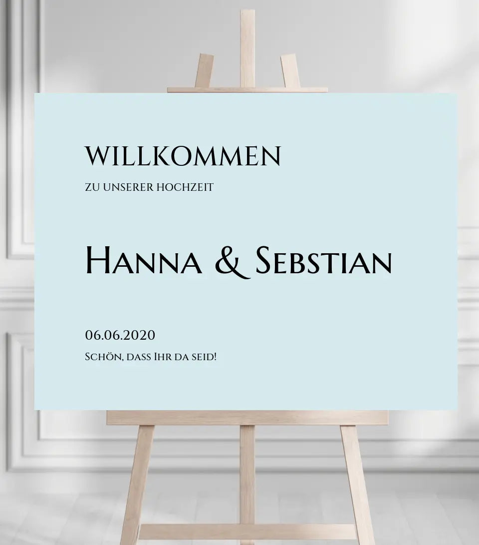Willkommensposter Hochzeit | Willkommensschild Hochzeit personalisiert mit Namen Datum | Empfang Schild Hochzeit