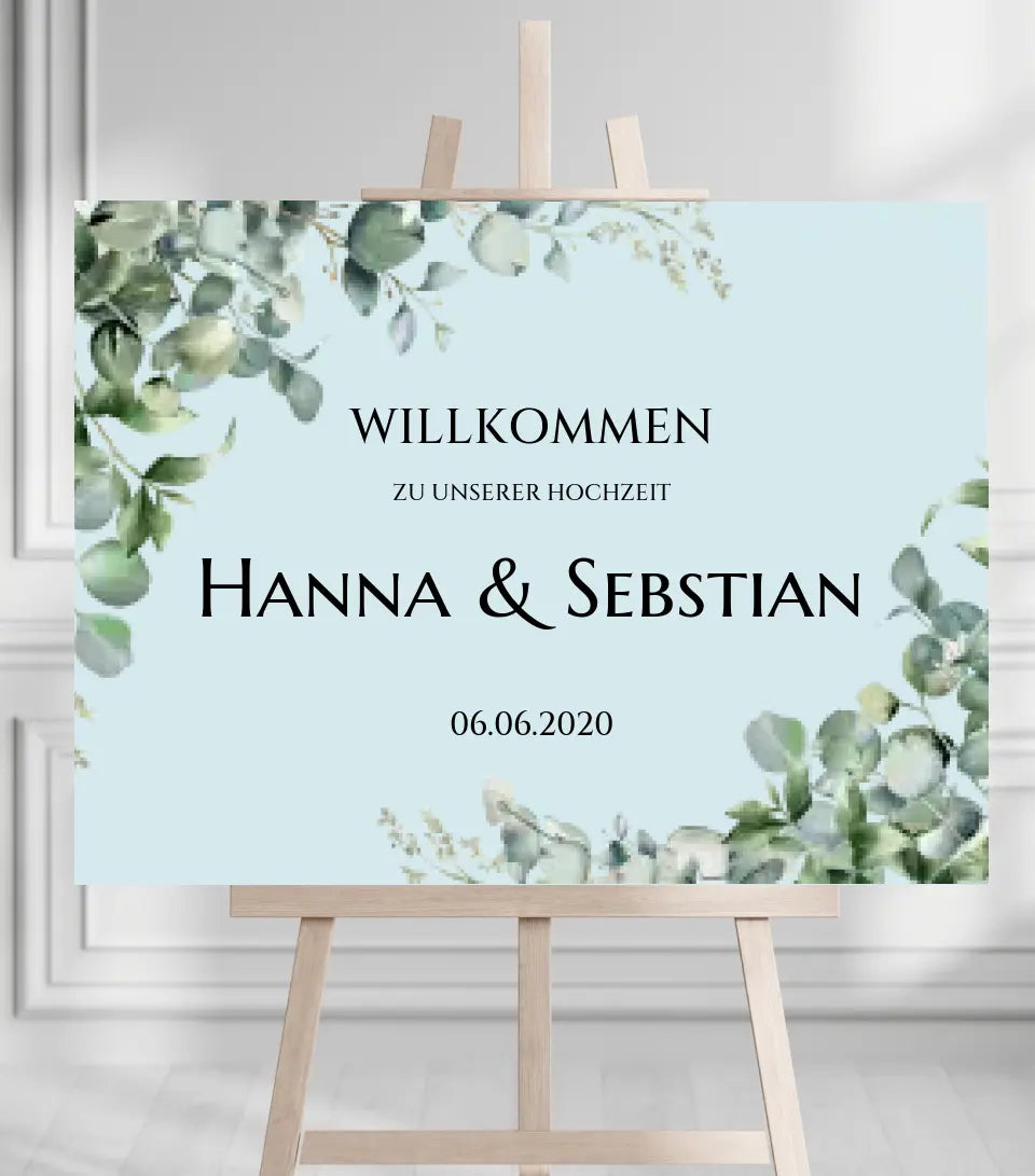 Willkommensposter Hochzeit | Willkommensschild Hochzeit personalisiert mit Namen Datum | Empfang Schild Hochzeit