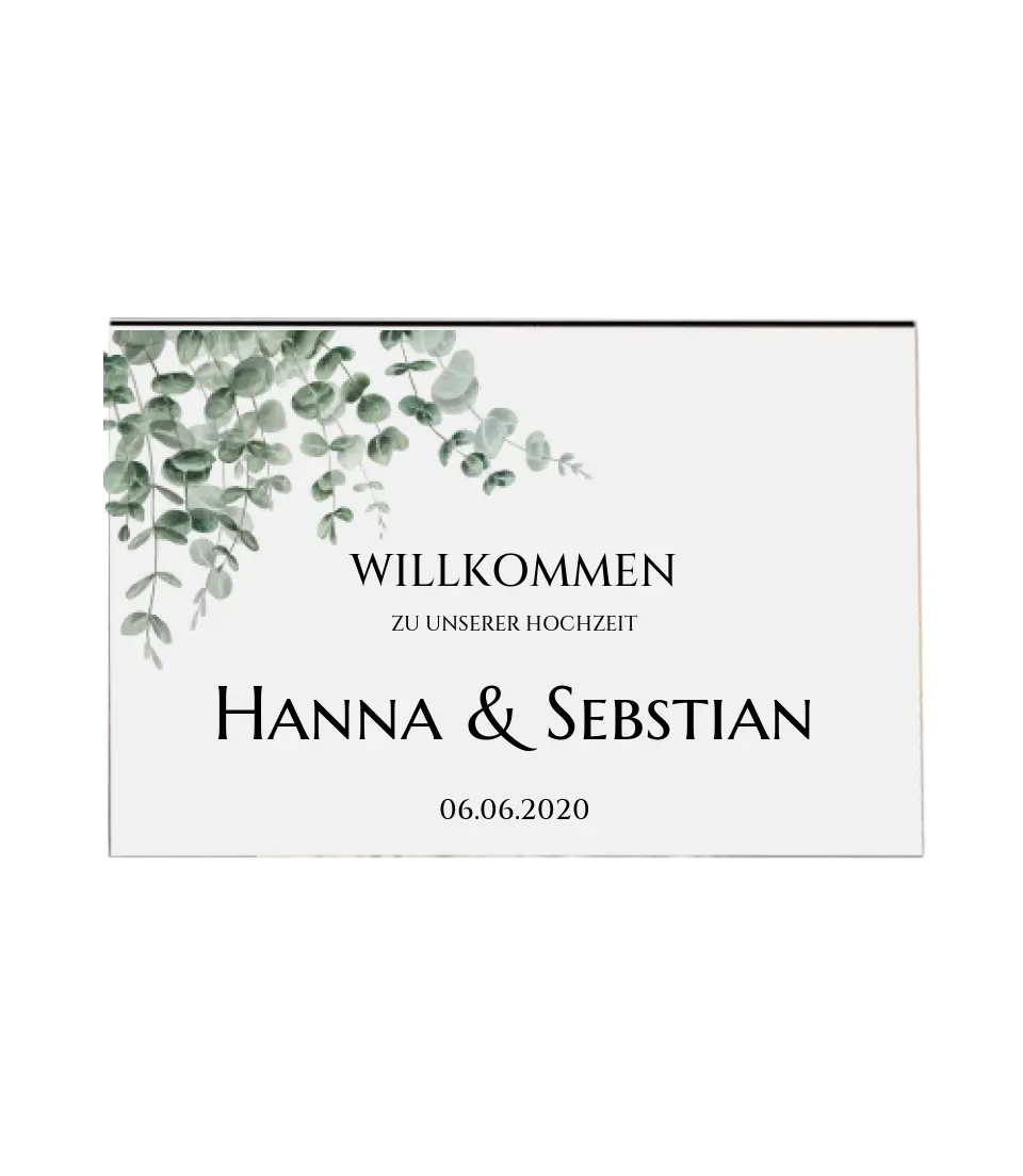 Willkommensposter Hochzeit | Willkommensschild Hochzeit personalisiert mit Namen Datum | Empfang Schild Hochzeit