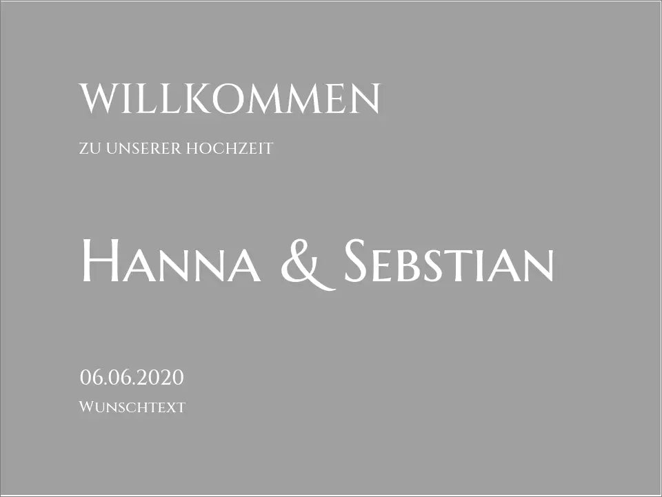 Willkommensposter Hochzeit | Willkommensschild Hochzeit personalisiert mit Namen Datum | Empfang Schild Hochzeit