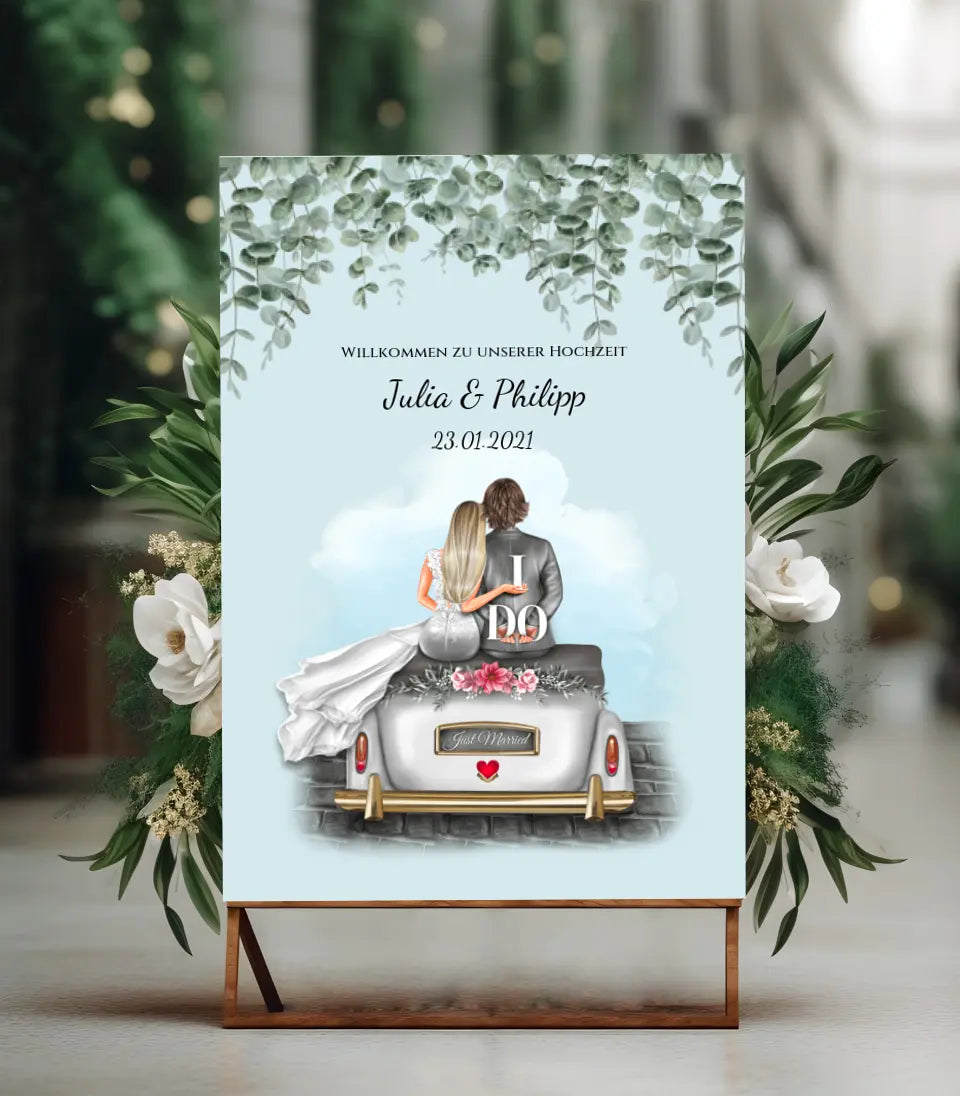 Willkommensposter Hochzeit | Willkommensschild Hochzeit personalisiert | Hochzeitsempfang Tafel