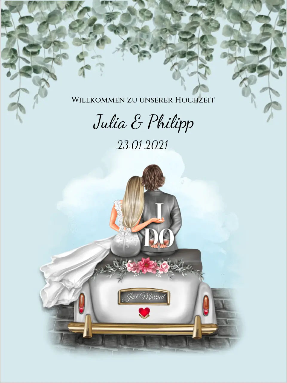 Willkommensposter Hochzeit | Willkommensschild Hochzeit personalisiert | Hochzeitsempfang Tafel