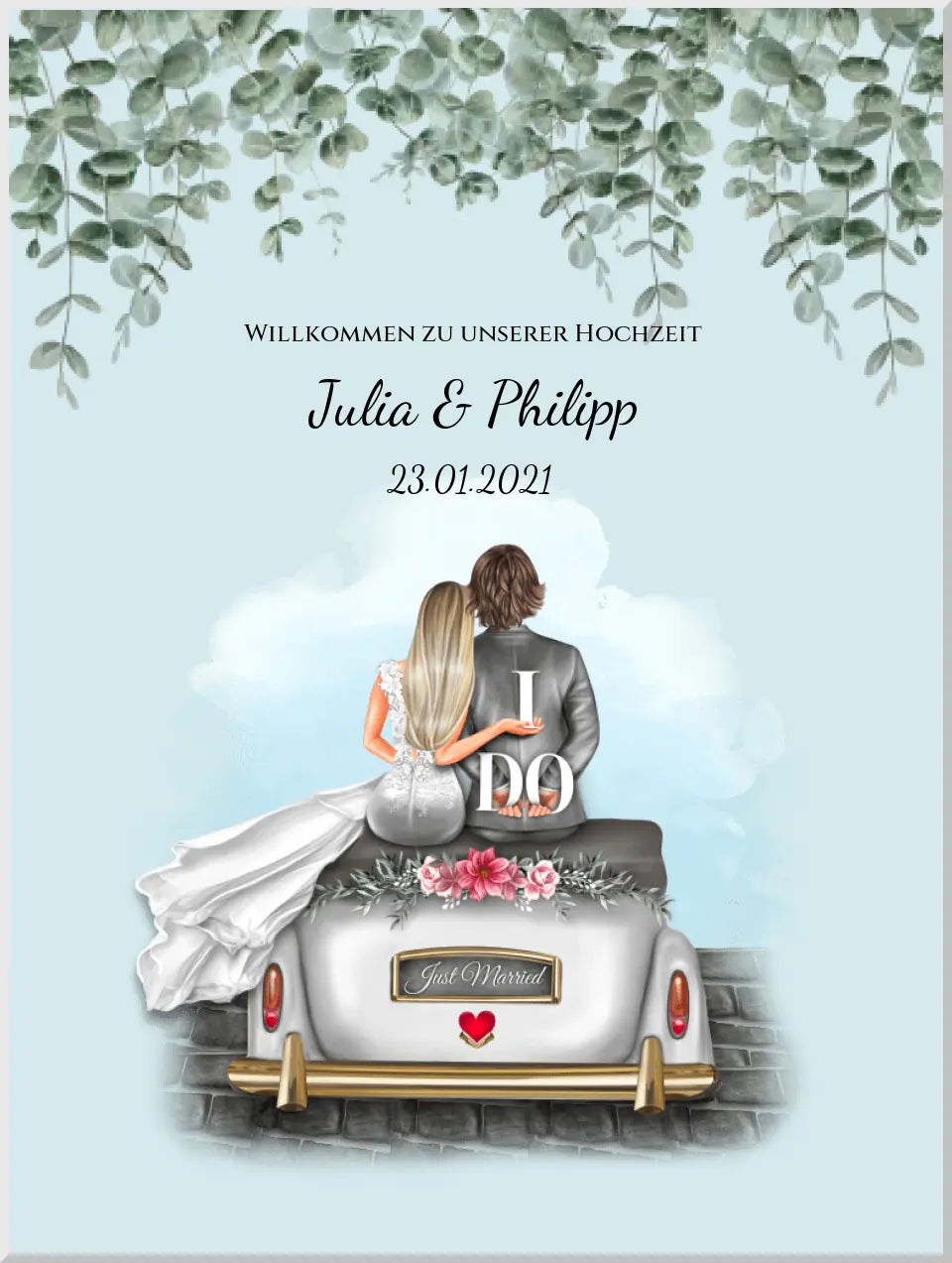 Willkommensposter Hochzeit | Willkommensschild Hochzeit personalisiert | Hochzeitsempfang Tafel