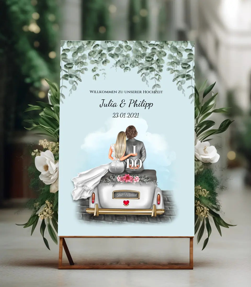 Willkommensposter Hochzeit | Willkommensschild Hochzeit personalisiert | Hochzeitsempfang Tafel