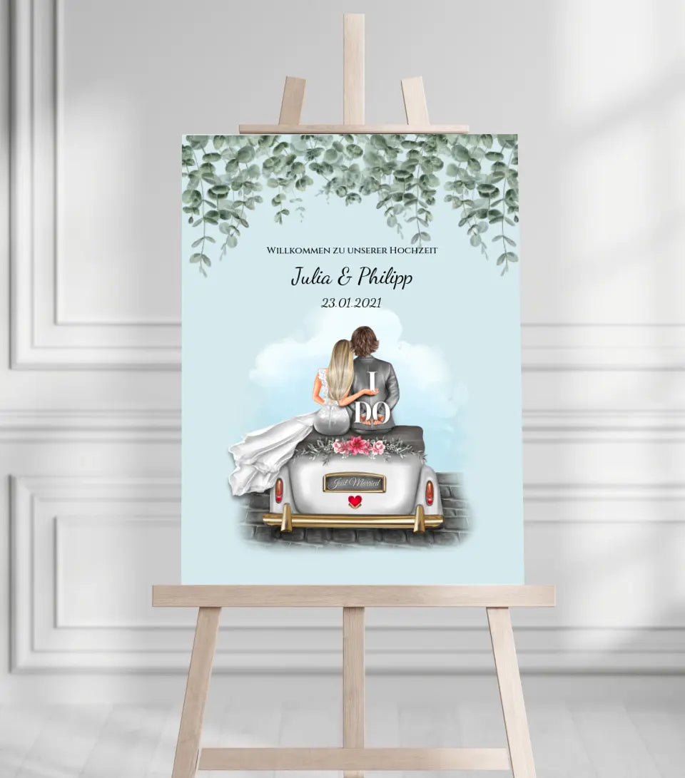 Willkommensposter Hochzeit | Willkommensschild Hochzeit personalisiert | Hochzeitsempfang Tafel
