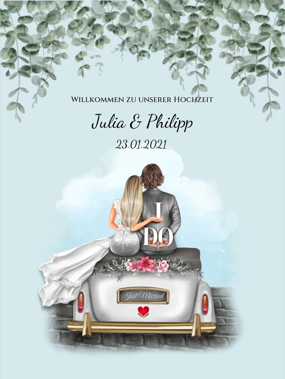 Willkommensposter Hochzeit | Willkommensschild Hochzeit personalisiert | Hochzeitsempfang Tafel
