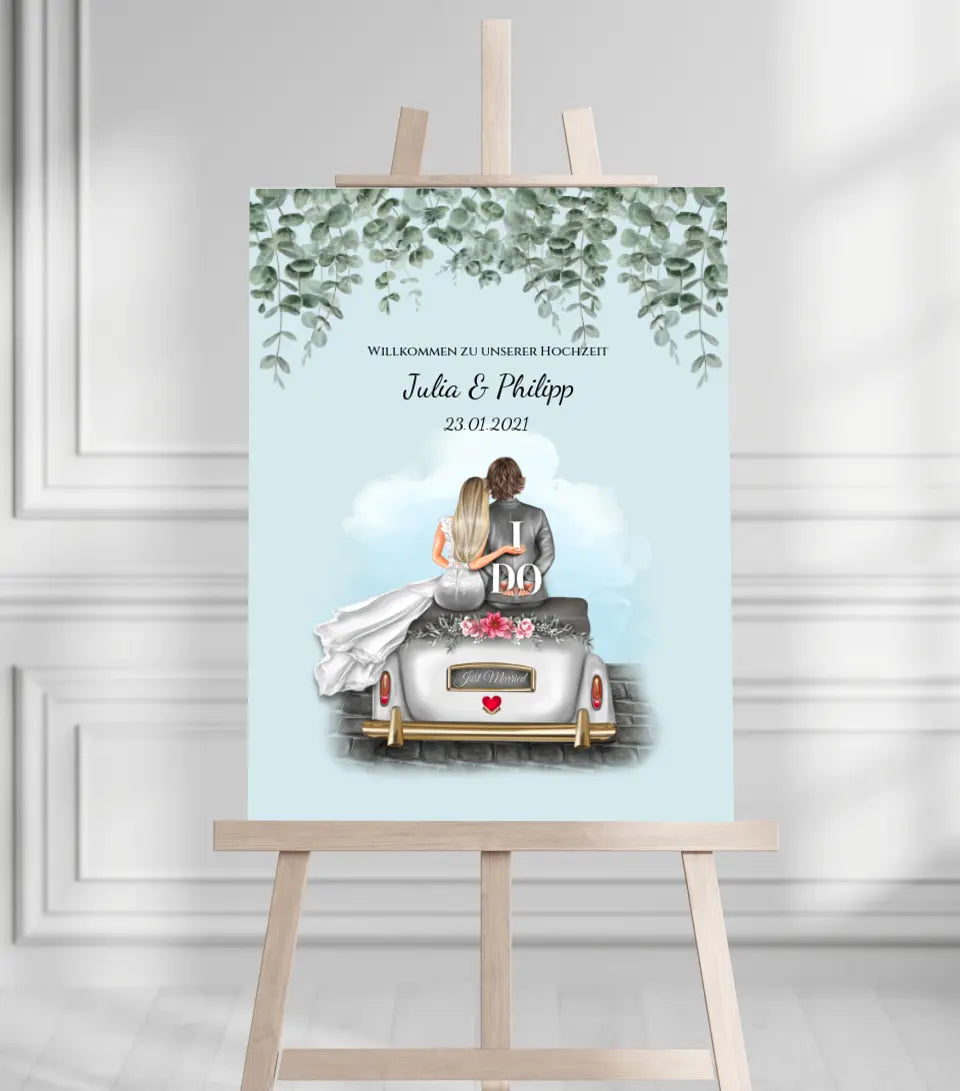 Willkommensposter Hochzeit | Willkommensschild Hochzeit personalisiert | Hochzeitsempfang Tafel