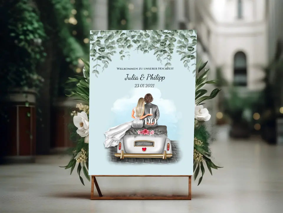 Willkommensposter Hochzeit | Willkommensschild Hochzeit personalisiert | Hochzeitsempfang Tafel