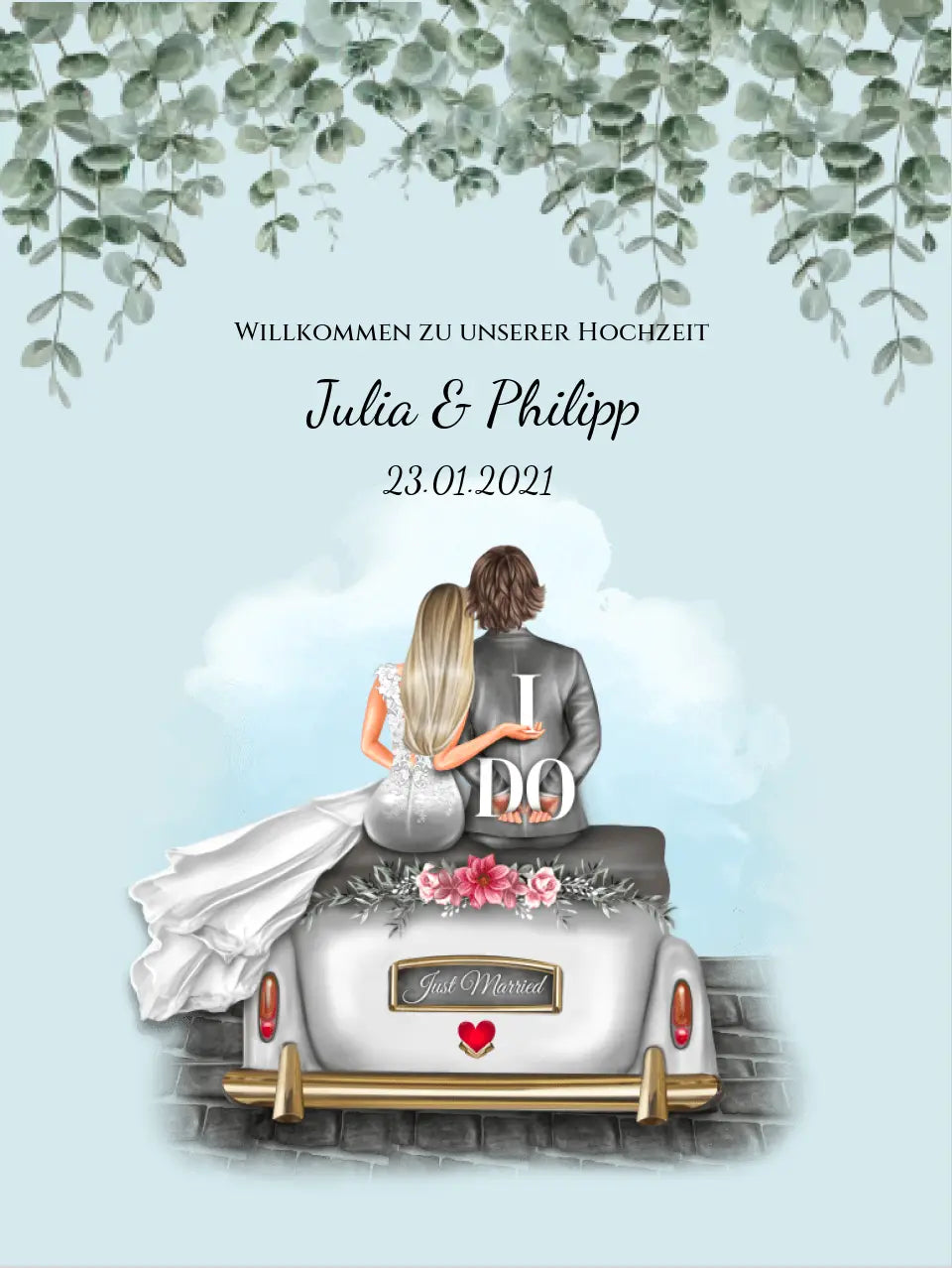 Willkommensposter Hochzeit | Willkommensschild Hochzeit personalisiert | Hochzeitsempfang Tafel