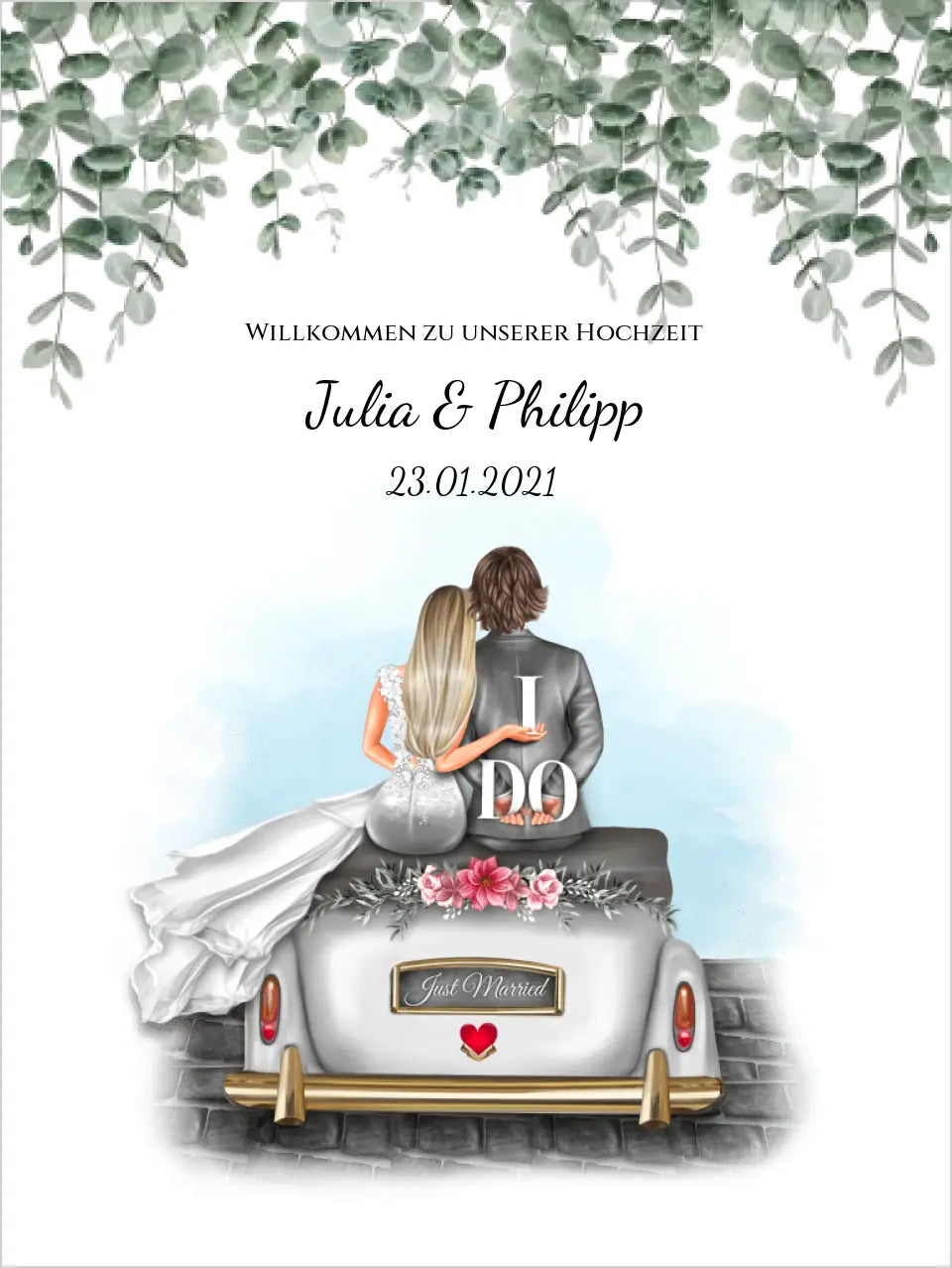 Willkommensposter Hochzeit | Willkommensschild Hochzeit personalisiert | Hochzeitsempfang Tafel