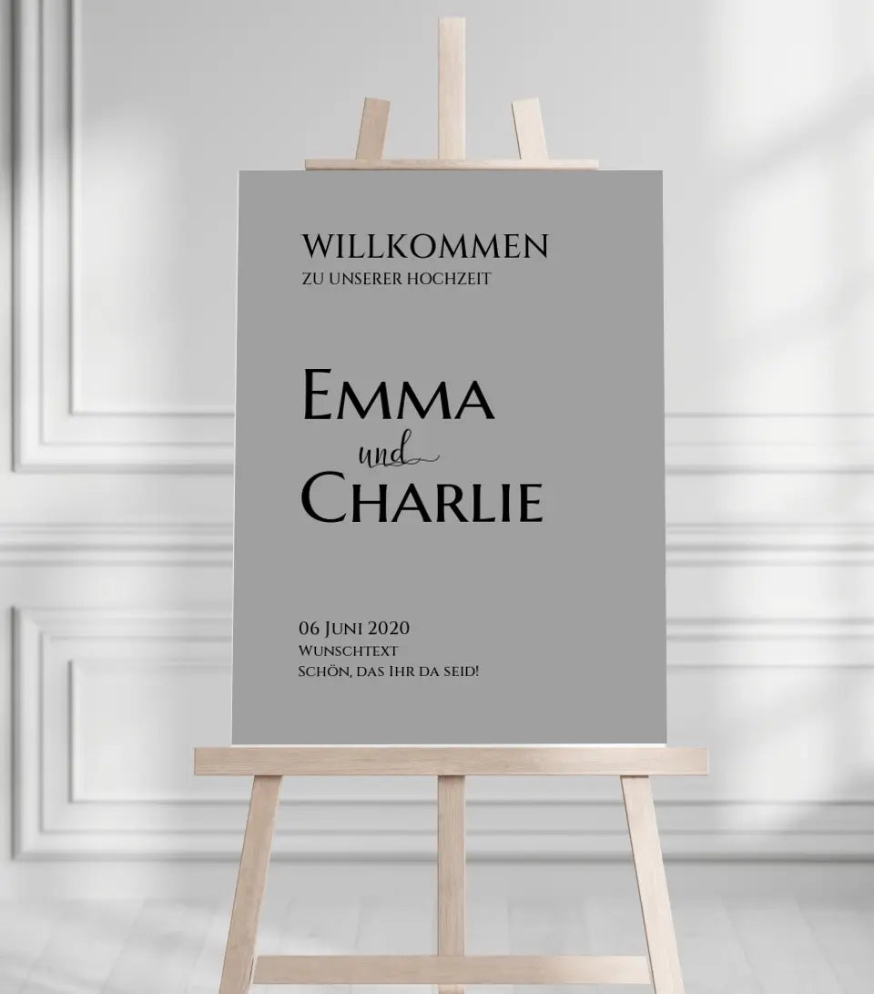 Willkommensposter Hochzeit | Willkommensschild Hochzeit personalisiert | Hochzeitsempfang Tafel