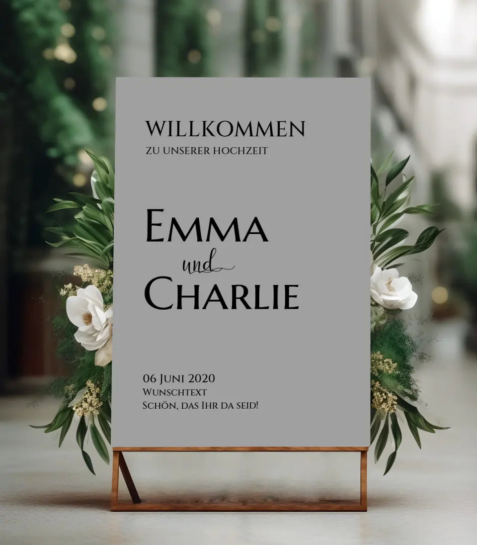 Willkommensposter Hochzeit | Willkommensschild Hochzeit personalisiert | Hochzeitsempfang Tafel