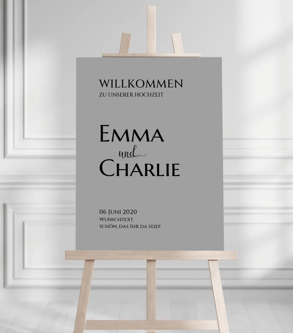 Willkommensposter Hochzeit | Willkommensschild Hochzeit personalisiert | Hochzeitsempfang Tafel