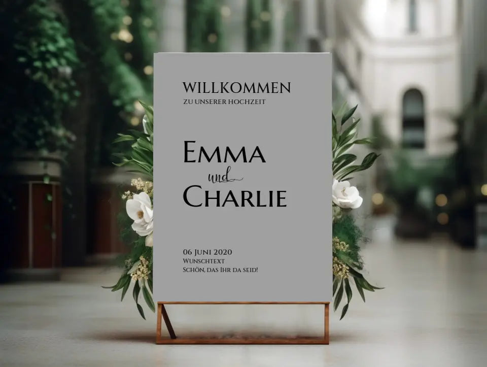 Willkommensposter Hochzeit | Willkommensschild Hochzeit personalisiert | Hochzeitsempfang Tafel