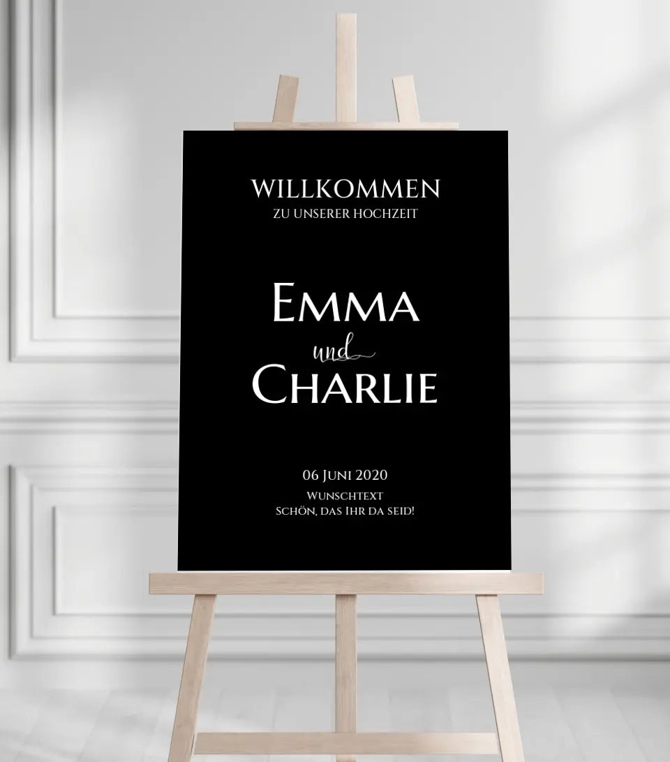 Willkommensposter Hochzeit | Willkommensschild Hochzeit personalisiert | Hochzeitsempfang Tafel WKH