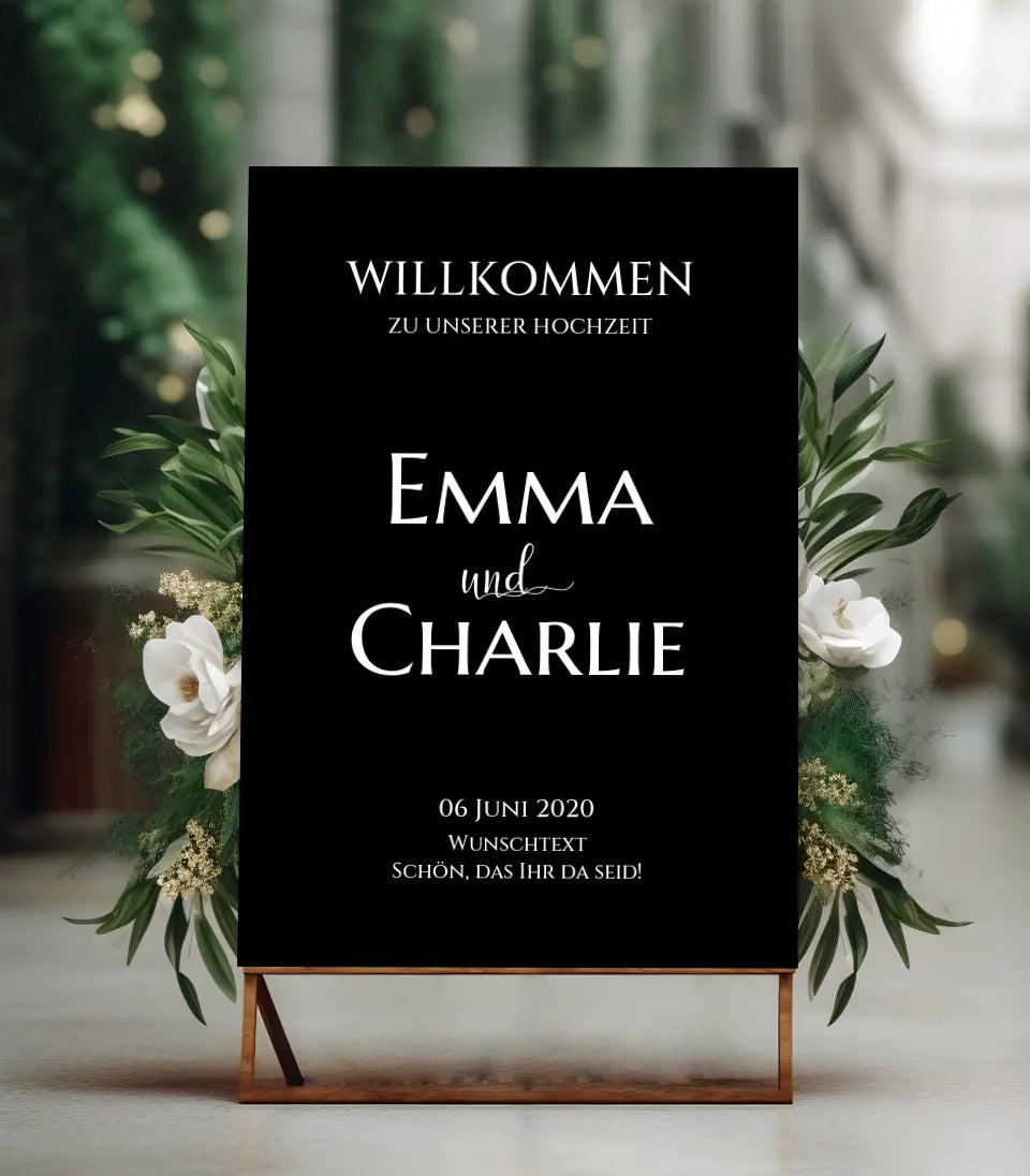 Willkommensposter Hochzeit | Willkommensschild Hochzeit personalisiert | Hochzeitsempfang Tafel WKH