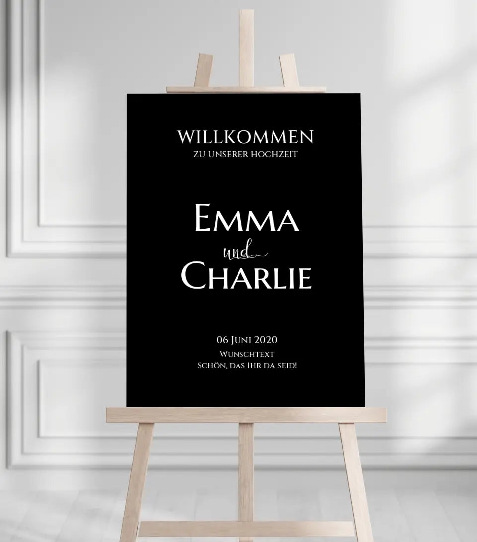 Willkommensposter Hochzeit | Willkommensschild Hochzeit personalisiert | Hochzeitsempfang Tafel WKH
