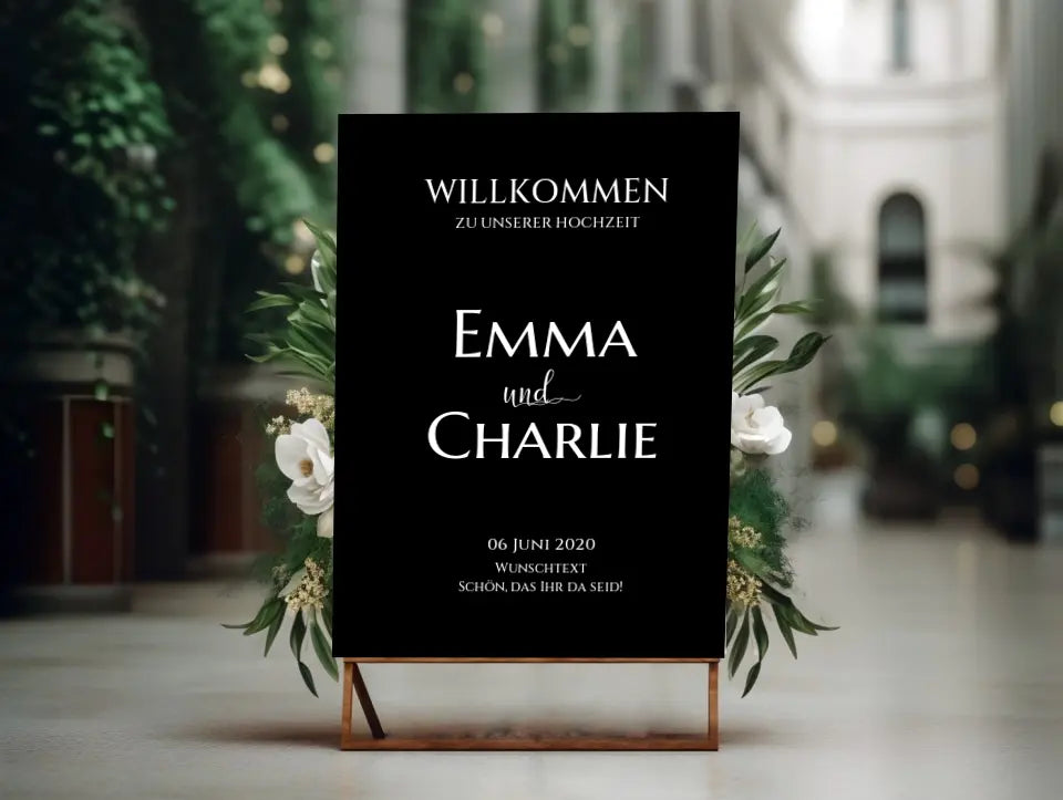 Willkommensposter Hochzeit | Willkommensschild Hochzeit personalisiert | Hochzeitsempfang Tafel WKH