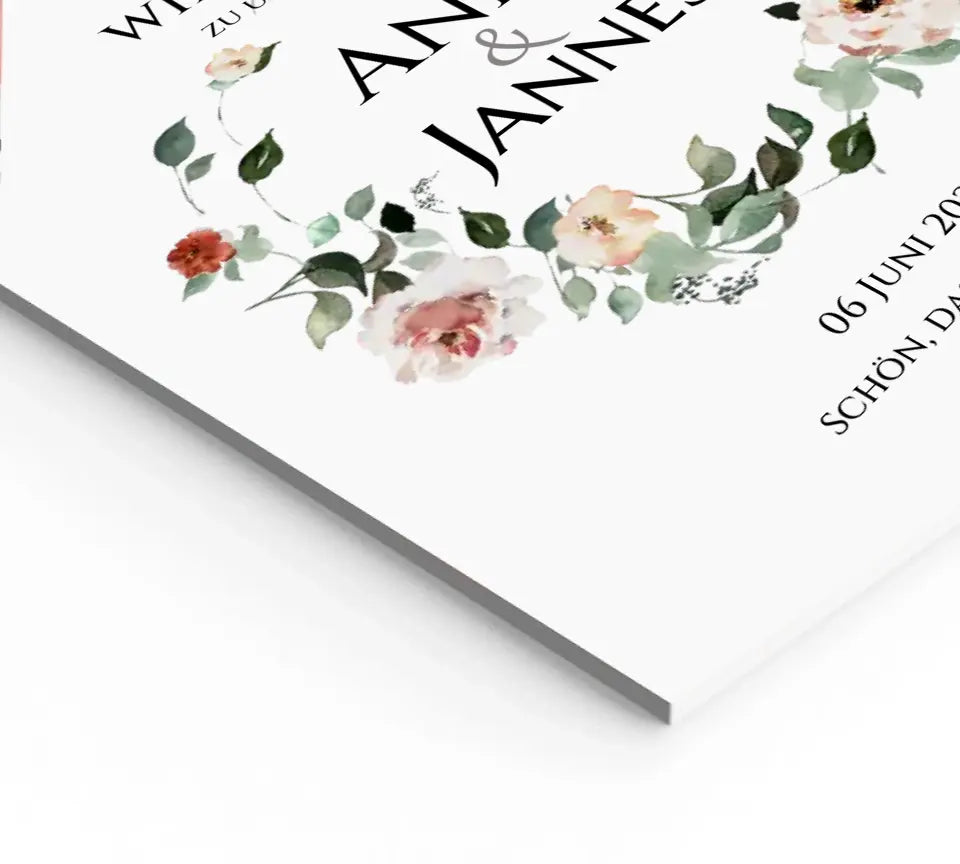 Willkommensposter Hochzeit | Willkommensschild Hochzeit personalisiert mit Namen Datum | Hochzeitsempfang Schild