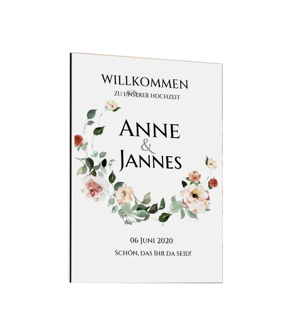 Willkommensposter Hochzeit | Willkommensschild Hochzeit personalisiert mit Namen Datum | Hochzeitsempfang Schild